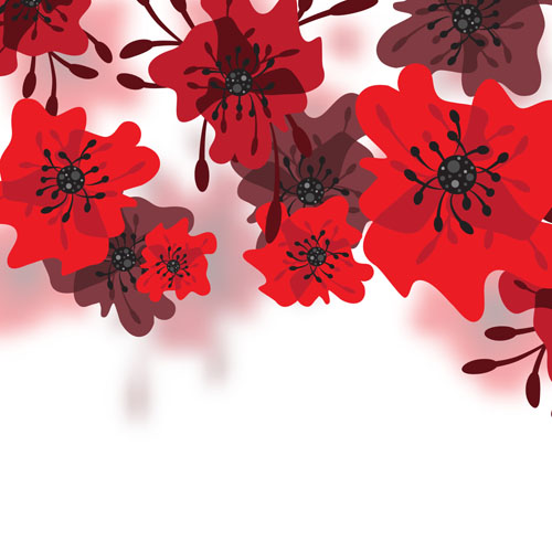 Hand drawn red flower backgrounds vector 01 hand flower drawn backgrounds   