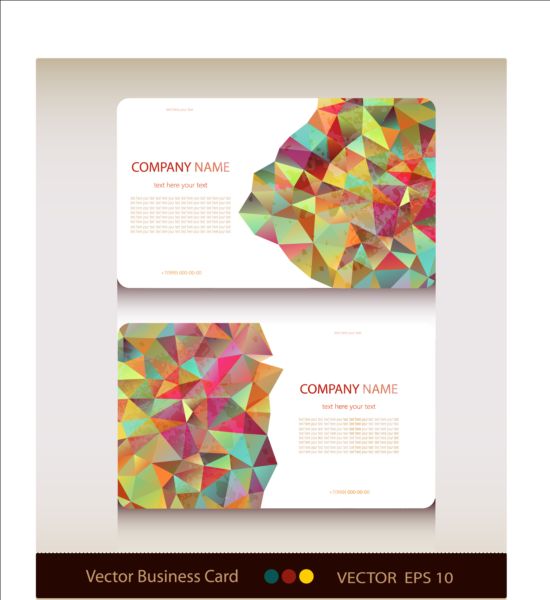 Geometric shapes business card vector set 03 Geometric Shapes business card   
