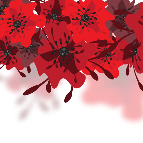 Hand drawn red flower backgrounds vector 10 hand flower drawn backgrounds   