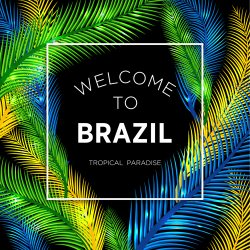 Brazil tropical paradise background vector 01 tropical paradise Brazil background   