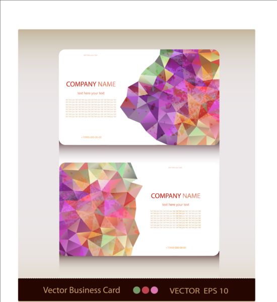 Geometric shapes business card vector set 01 Geometric Shapes business card business   