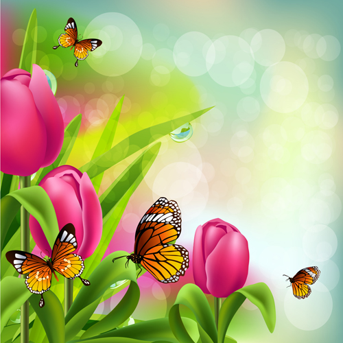 Spring flower beautiful backgrounds vectors 02 spring flower beautiful backgrounds   