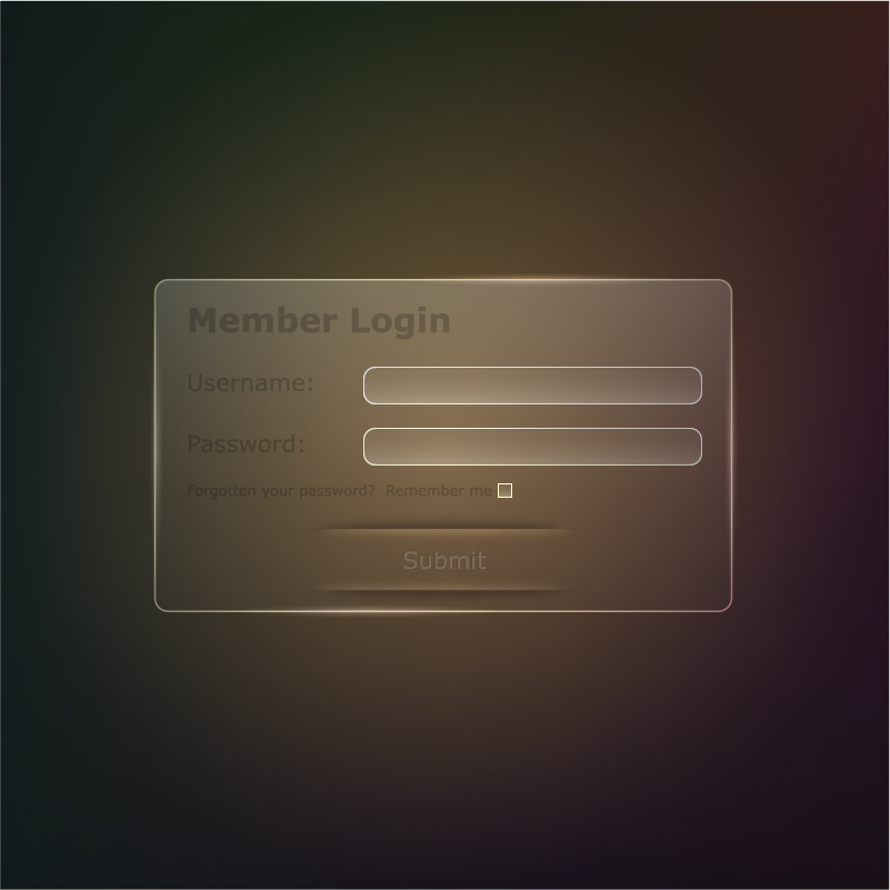 Member login interface transparent vector 02 transparent member login interface   