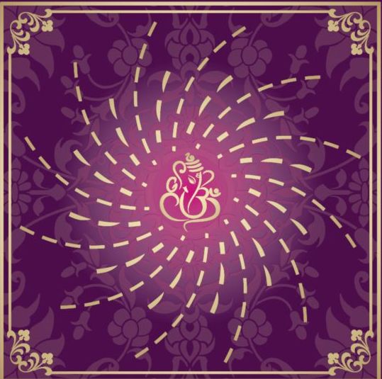 Indian style floral purple background vector 13 style purple indian floral background   