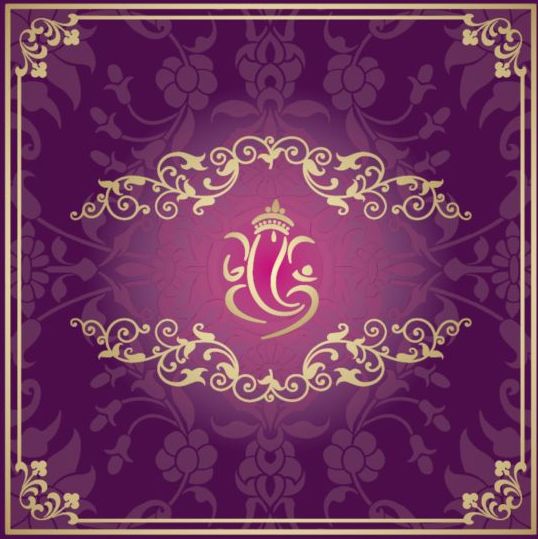 Indian style floral purple background vector 12 style purple indian floral background   