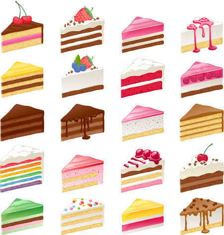 Delicious cakes vector illustration Delicious cake   