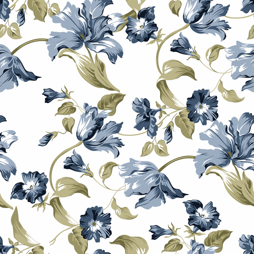 Rosana blue seamless pattern vector seamless Rosana pattern blue   