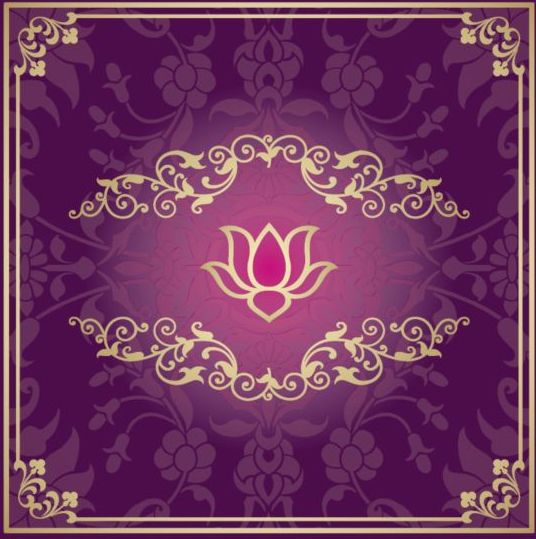 Indian style floral purple background vector 11 style purple indian floral background   