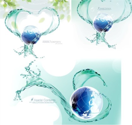 Dynamic water and blue earth background vector water earth dynamic blue background   