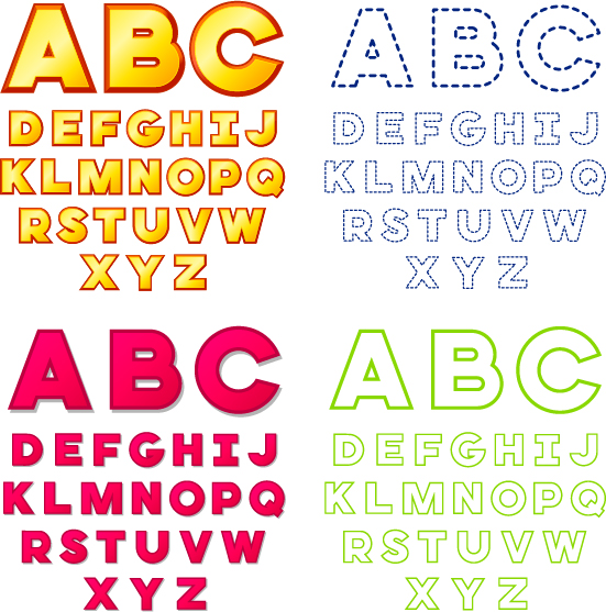 Colorful alphabets vector set 03 colorful alphabets   