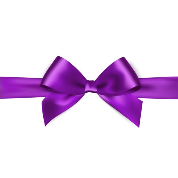 Purple ribbon bows vector 02 ribbon purple bows   