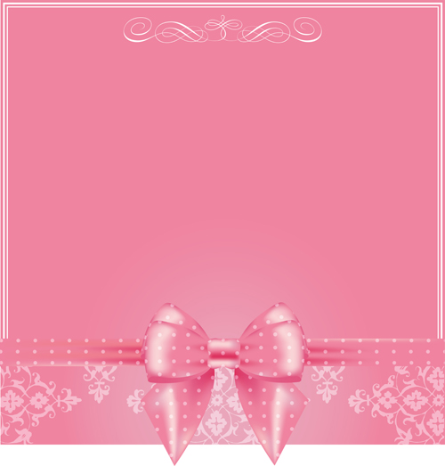 Pink background with pink bow vector 02 pink bow background   