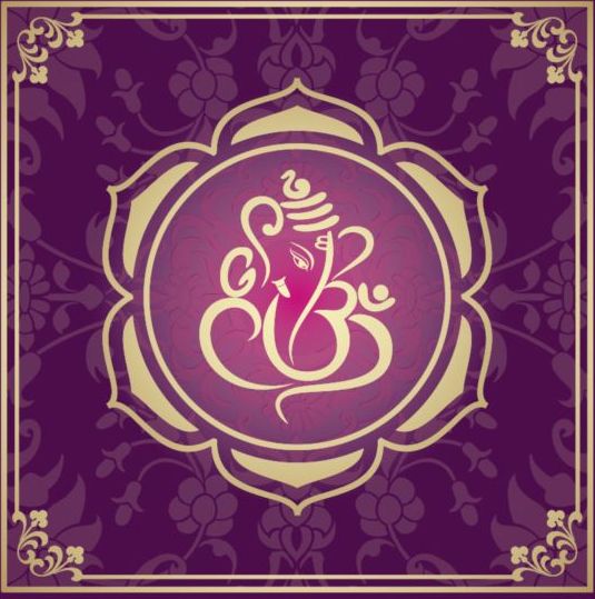 Indian style floral purple background vector 09 style purple indian floral background   