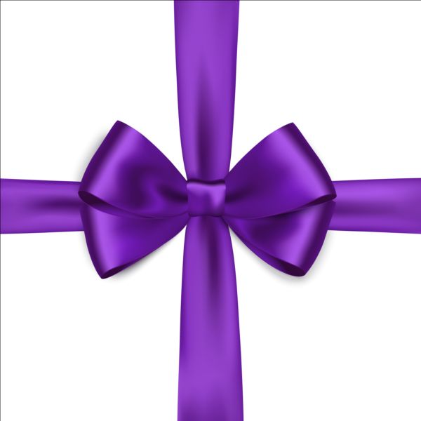 Purple ribbon bows vector 01 ribbon purple bows   