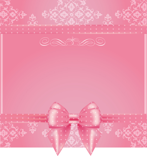 Pink background with pink bow vector 01 pink bow background   