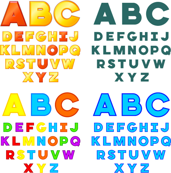 Colorful alphabets vector set 01 colorful alphabets   