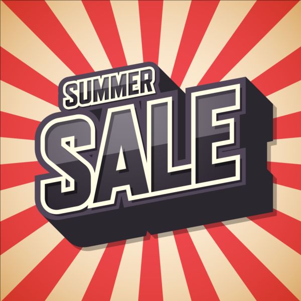 Summer sale text with cartoon background vector text summer sale cartoon background   