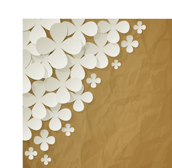 White paper flower with brown paper vector background white paper flower brown background   