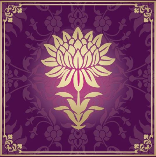 Indian style floral purple background vector 04 style purple indian floral background   