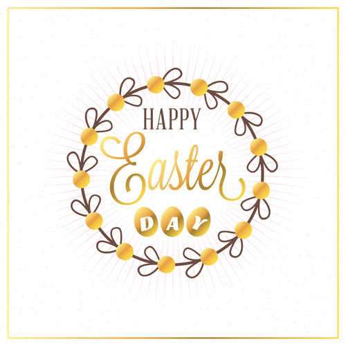 Floral frame with happy easter background vector 02 happy frame floral easter background   