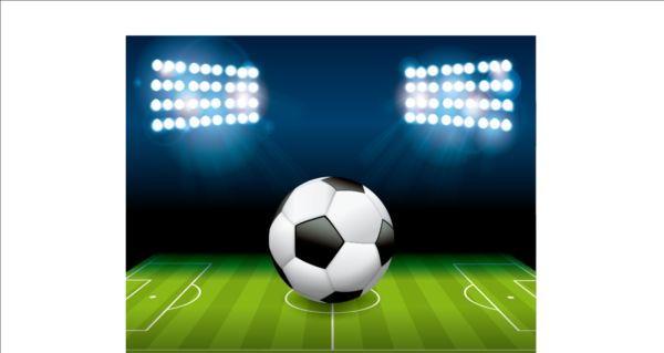 Football field and spotlights background vector 03 spotlights football field background   