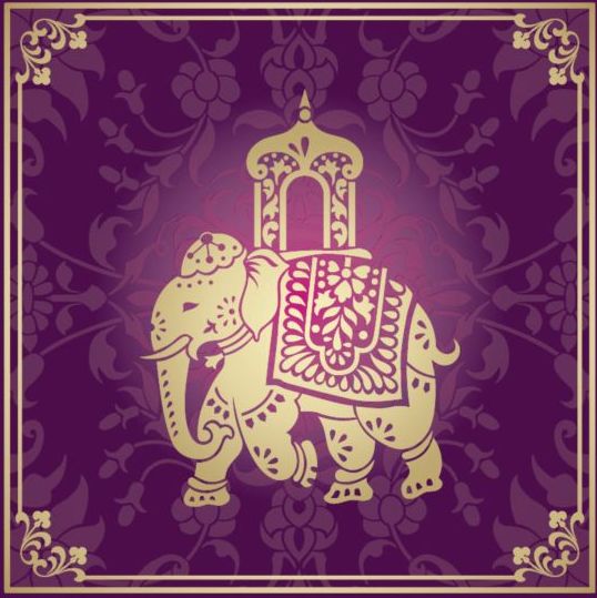 Indian style floral purple background vector 02 style purple indian floral background   