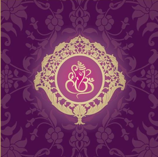 Indian style floral purple background vector 01 style purple indian floral background   