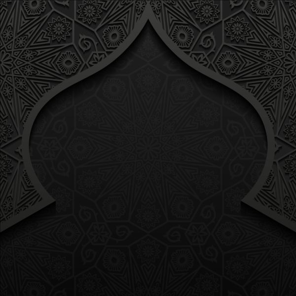 Islamic mosque with black background vector 09 mosque islamic black background   