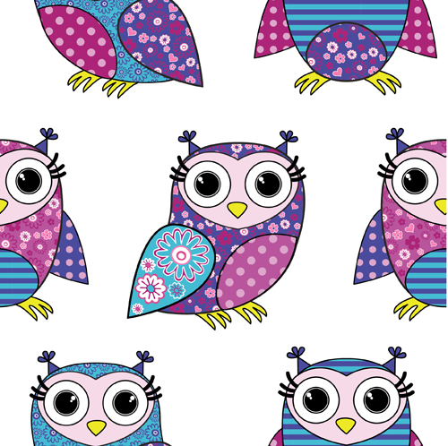 Cute cartoon owls vector seamless pattern 06 seamless pattern owls cute cartoon   