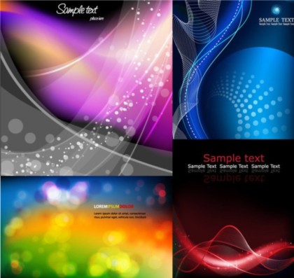 Colorful fantasy background vector set fantasy colorful background   