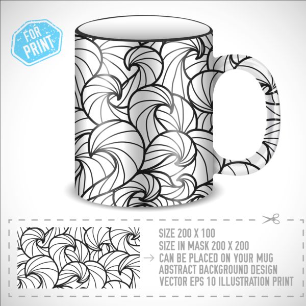 Decor floral with mug vector material 01 mug floral decor   