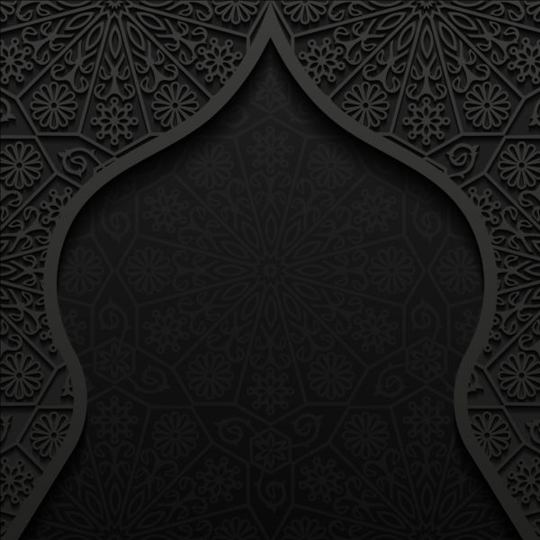 Islamic mosque with black background vector 08 mosque islamic black background   