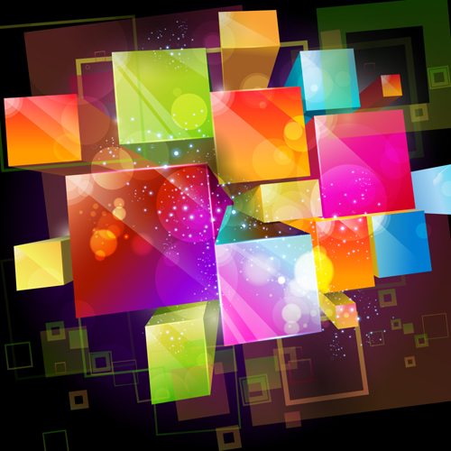 3D Cube background vector material cube background 3d   