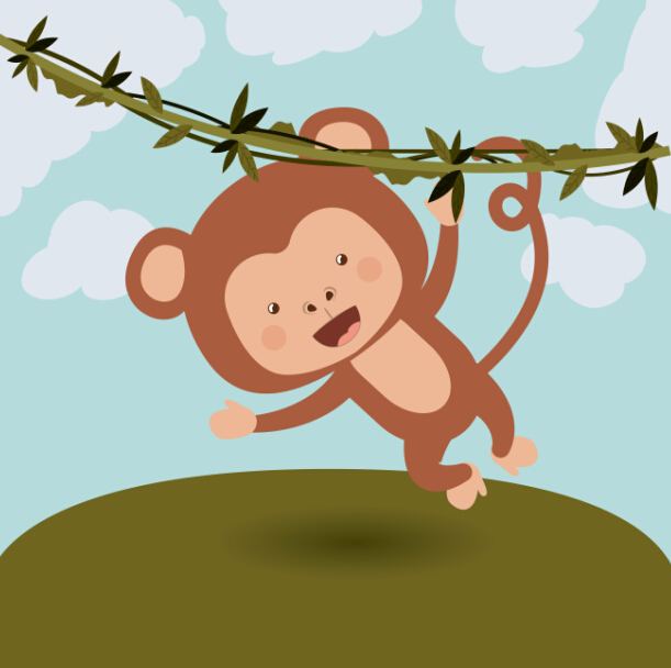 Monkey with vine vector material 02 vine monkey   