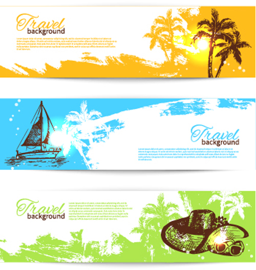 Hand drawn beach banner vector hand drawn beach banner   