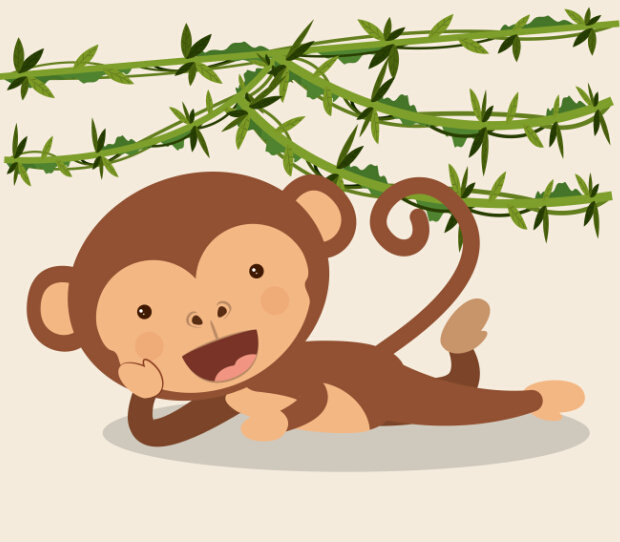 Monkey with vine vector material 01 vine monkey   