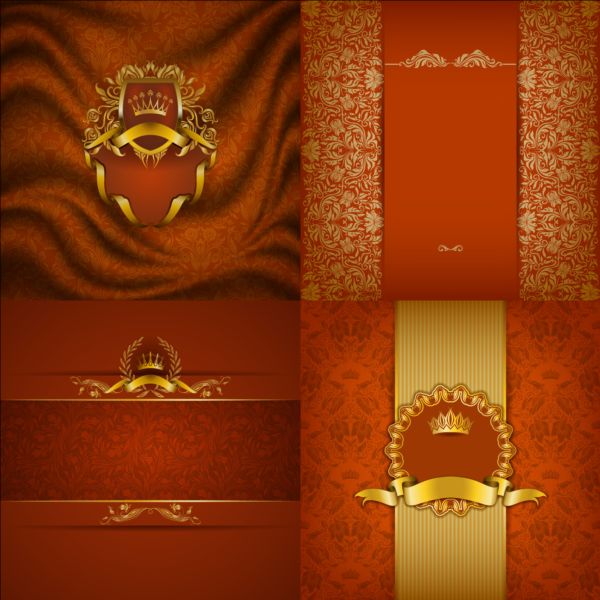 Ornate backgrounds with golden decoration vector 08 ornate golden decoration backgrounds   