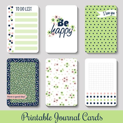Cute journal cards vector material 05 material journal cute cards   