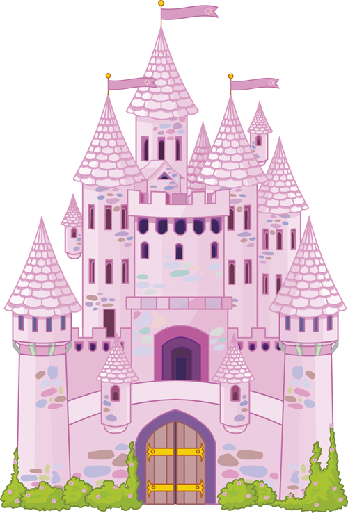 Pink castles vector material pink castles   