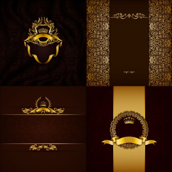 Ornate backgrounds with golden decoration vector 07 ornate golden decoration backgrounds   