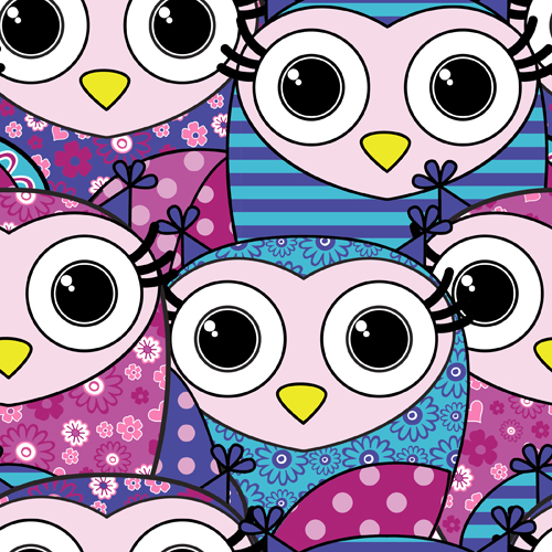 Cute cartoon owls vector seamless pattern 04 seamless pattern owls cute cartoon   