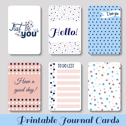 Cute journal cards vector material 04 material journal cute cards   