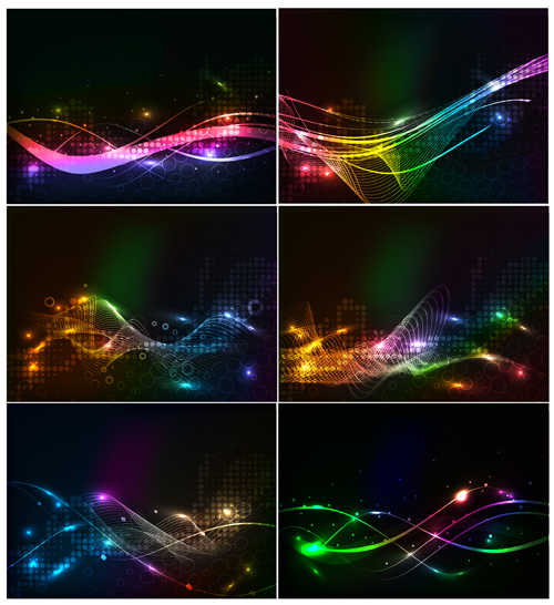 Glowing wave art background vector 02 wave glowing background   