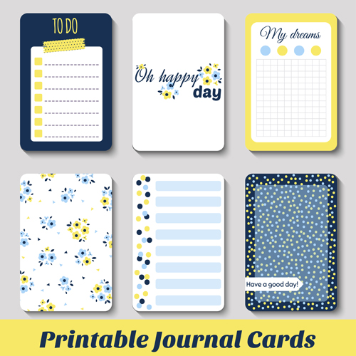 Cute journal cards vector material 03 material journal cute cards   