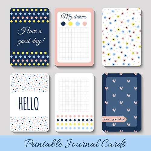 Cute journal cards vector material 02 material journal cute cards   