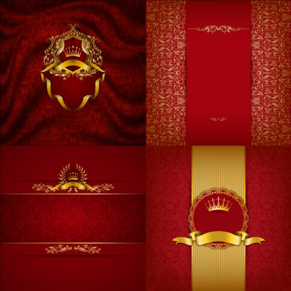 Ornate backgrounds with golden decoration vector 04 ornate golden decoration backgrounds   