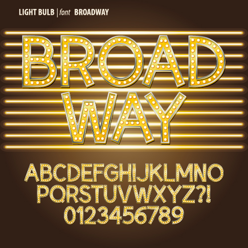 Yellow light blub alphabet with number vector yellow number light blub alphabet   