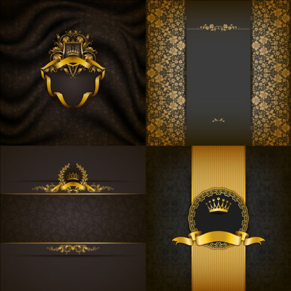 Ornate backgrounds with golden decoration vector 03 ornate golden decoration backgrounds   