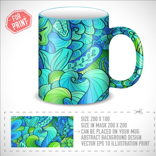 Decor floral with mug vector material 03 mug floral decor   