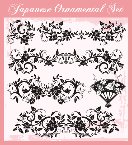 Japanese styles ornaments design vector set 07 styles ornaments Japanese design   